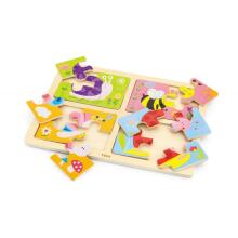 VIGA Wooden Puzzle Insects 4in1