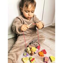 CLASSIC WORLD Wooden Threading Blocks Fruit 13 pcs.