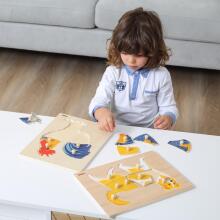 VIGA Wooden Montessori Puzzle Rooster with Pins