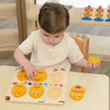 MASTERKIDZ Emotion Learning Board Wooden Eggs What Humor? Montessori