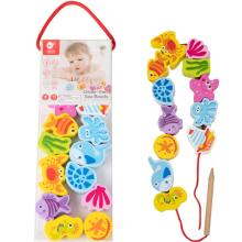 CLASSIC WORLD Wooden Threading Blocks Water Animals 13 pcs.
