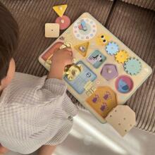 TOOKY TOY Manipulative Board Locks Gears Sorter Clock