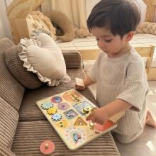 TOOKY TOY Manipulative Board Locks Gears Sorter Clock