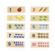 VIGA Wooden Puzzle Set Match Numbers Montessori Puzzle