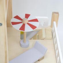 VIGA Wooden Dollhouse Set with Dolls and Accessories