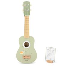 Viga koka ukulele ģitāra bērniem, zaļa ar notīm
