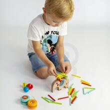 TOOKY TOY Set of Skill Games Pick-up Sticks JoJo Spinning Top Elephant 46 pcs.