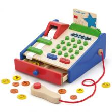 VIGA Wooden Cash Register with Accessories Montessori Scanner