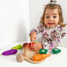 CLASSIC WORLD Wooden Vegetable Cutter Set with Velcro, 16 pcs.