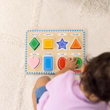 Melissa & Doug Shapes Wooden Art.249866 Montessori koka puzle-dēlis