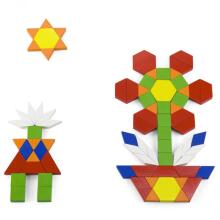 VIGA Wooden Flat Blocks in a Bucket 250 Pieces Montessori