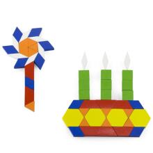 VIGA Wooden Flat Blocks in a Bucket 250 Pieces Montessori