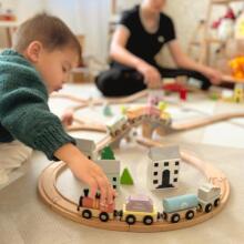 TOOKY TOY Wooden Vehicles Magnet Wagons