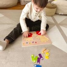 TOOKY TOY Educational Wooden Puzzle Hand Learning Counting and Colors