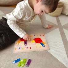TOOKY TOY Educational Wooden Puzzle Hand Learning Counting and Colors