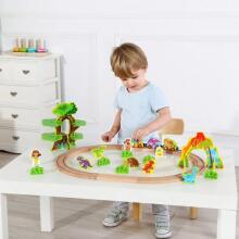 TOOKY TOY Wooden Magnetic Train Dinosaurs + Figures