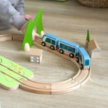 CLASSIC WORLD Set Railway Track Wooden Train + Shape Sorter 40 pcs.