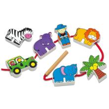 VIGA Wooden Threading Interlacing Blocks Safari ZOO