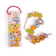 CLASSIC WORLD Wooden Threading Blocks ZOO 13 pcs.