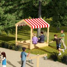 CLASSIC WORLD EDU Wooden Sandbox with Roof