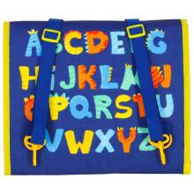 Ikonka Art.KX3195_1 Sensorās manipulācijas dēlis montessori mugursomas futrālis zils