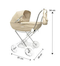 Arrue Katia Jr. Art.250606 Paris  Large classic doll stroller with bag