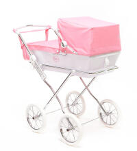 Arrue Prestigio Jr. Art.250607 Rosa  Large classic doll stroller with bag