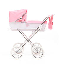 Arrue Prestigio Jr. Art.250607 Rosa  Large classic doll stroller with bag