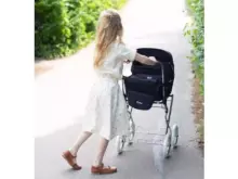Arrue Prestigio Jr. Art.250610 Navy Large classic doll stroller with bag