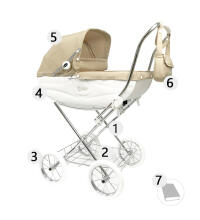 Arrue Prestigio Jr. Art.250610 Navy Large classic doll stroller with bag