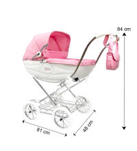 Arrue Princess Jr. Art.250614 Paris Large classic doll stroller with bag