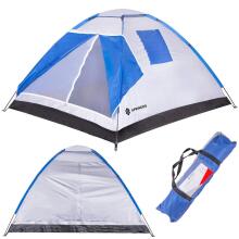 4-person blue tourist tent with mosquito net Springos PT008