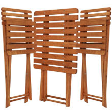 Set of wooden garden furniture for the balcony, foldable set, table and 2 chairs, impregnated