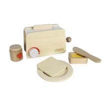 MASTERKIDZ Wooden Toaster + Butter Slice Knife Plate Jam