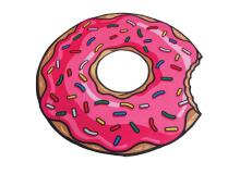 Beach Mat, Donut with Pink Glaze