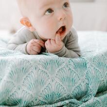 Aden Anais Muslin Swaddles Art.251302 Paisely Teal High quality bamboo muslin swaddle, 1 pc. (120x120 cm)