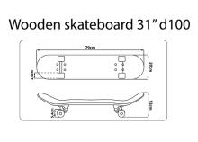 BIG WOODEN SKATEBOARD D100 STITCH WILD ONE