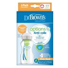 DR.BROWN'S OPTIONS+ Bottles with Wide Neck, 270 ml, 2 pcs.