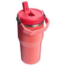 Thermo mug with straw The IceFlow Flip Straw 2.0 Tumbler 0.6L coral red-orange