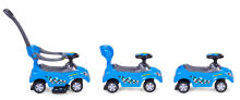 Ride-on car, walker, push car, swivel wheels, handle, sounds - blue