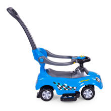 Ride-on car, walker, push car, swivel wheels, handle, sounds - blue