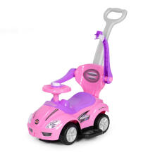Ride-on car, walker, push car 3-in-1 deluxe with horn - pink