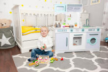 Large Wooden Play Kitchen for Kids with Accessories ECOTOYS