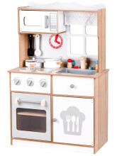 Wooden play kitchen for kids with additional accessories, ECOTOYS