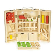 Wooden tools in a workshop box, XXL set ECOTOYS