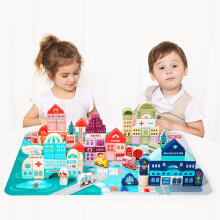 Деревянные обучающие блоки городская мат 121 шт. ECOTOYS