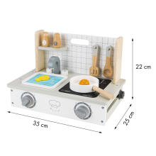 Wooden mini kitchen with accessories
