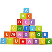 Wooden train large educational blocks alphabet Ecotoys