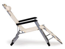 Garden beach chair lounger, foldable 2-in-1, beige, MultiGarden