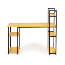 Computer desk loft table shelves light oak